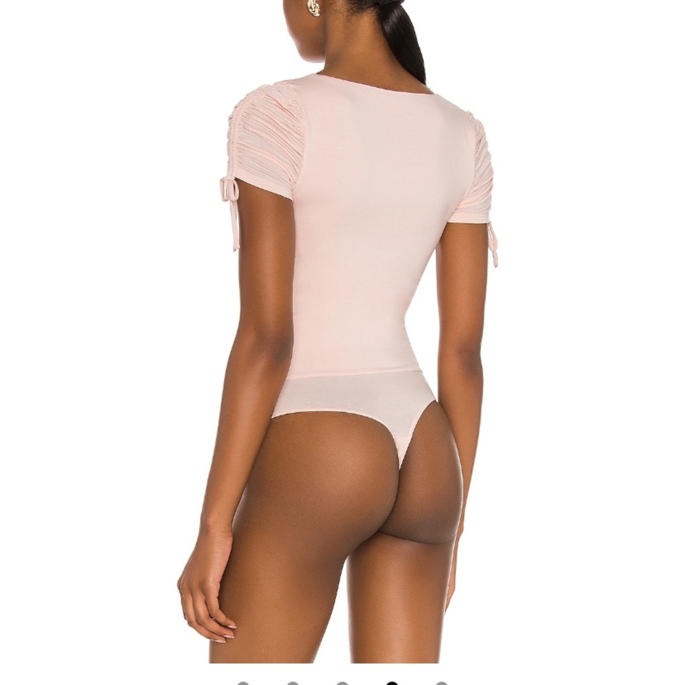 Lovers + Friends Blush Pink Ruched Square-Neck Bodysuit - Picture 3 of 3